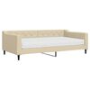 vidaXL Sof&aacute; cama con colch&oacute;n tela crema 100x200 cm