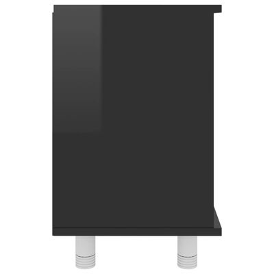 vidaXL Armario de baño madera contrachapada negro brillo 60x32x53,5 cm