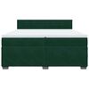 vidaXL Cama box spring con colch&oacute;n terciopelo verde oscuro 200x200 cm