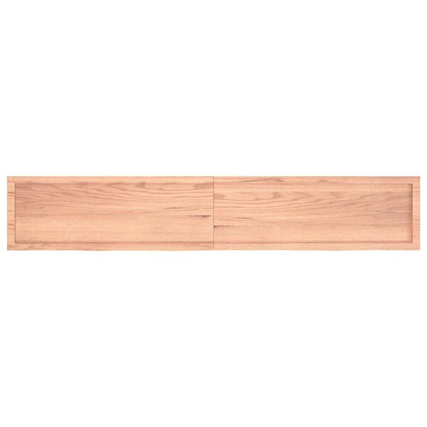 vidaXL Encimera ba&ntilde;o madera maciza tratada marr&oacute;n claro 220x40x(2-6)cm