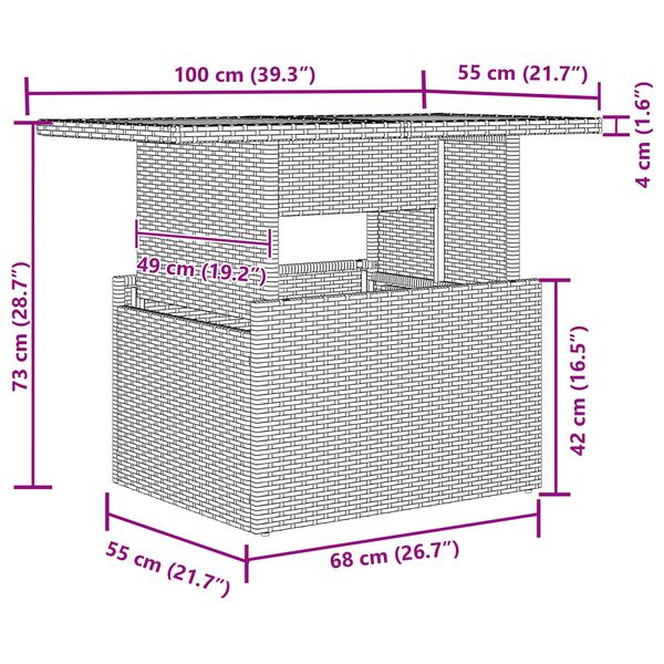 vidaXL Conjunto de sof&aacute; de jard&iacute;n 7 pcs Negro Polirat&aacute;n