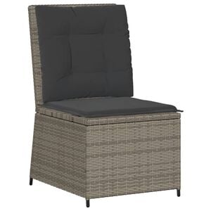 vidaXL Sill&oacute;n reclinable de jard&iacute;n con cojines rat&aacute;n sint&eacute;tico gris