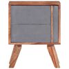 vidaXL Mesita de noche de madera maciza gris 40x30x50 cm