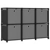 vidaXL Estanter&iacute;a de 6 cubos con cajas de tela negro 103x30x72,5 cm