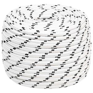 vidaXL Cuerda multiusos 14 mm 25 m Blanco Poli&eacute;ster 2200 kg Carga m&aacute;x.
