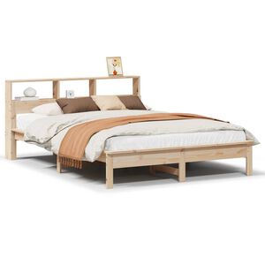 vidaXL Cama con estanter&iacute;a sin colch&oacute;n madera maciza de pino 120x200cm