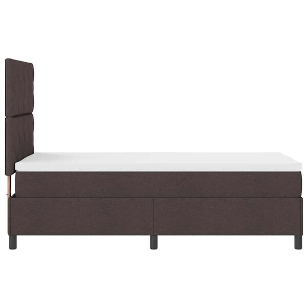 vidaXL Cama tipo Box Spring Marr&oacute;n Oscuro 100 x 200 cm tela