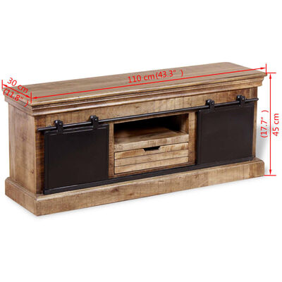 vidaXL Mueble para la televisión de madera maciza mango 110x30x45 cm