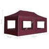 vidaXL Carpa plegable profesional y paredes aluminio rojo tinto 6x3m