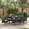 vidaXL Conjunto de Comedor de Jard&iacute;n 7 pcs Negro rat&aacute;n sint&eacute;tico