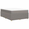 vidaXL Cama box spring con colch&oacute;n tela gris taupe 160x200 cm