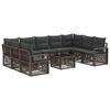 vidaXL Conjunto de sof&aacute;s de jard&iacute;n 10 uds. Gris rat&aacute;n sint&eacute;tico