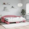 vidaXL Sofá cama nido con colchón terciopelo rosa 80x200 cm