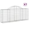 vidaXL Cestas de gaviones 7 uds forma de arco hierro 200x30x80/100 cm