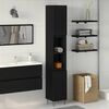 vidaXL Gabinete de Ba&ntilde;o con estante Roble Negro 30 x 30 x 190 cm