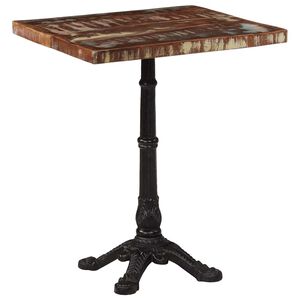 vidaXL Mesa de bistr&oacute; de madera maciza reciclada 60x60x76 cm