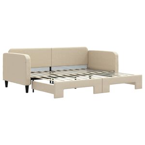vidaXL Sof&aacute; cama nido tela crema 90x200 cm