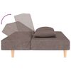 vidaXL Sof&aacute; cama de 2 plazas con dos almohadas tela gris taupe