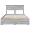 vidaXL Estructura de cama con cabecera Gris Sonoma 140 x 190 cm