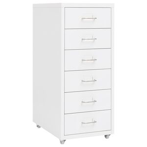 vidaXL Armario archivador m&oacute;vil metal blanco 28x41x69 cm
