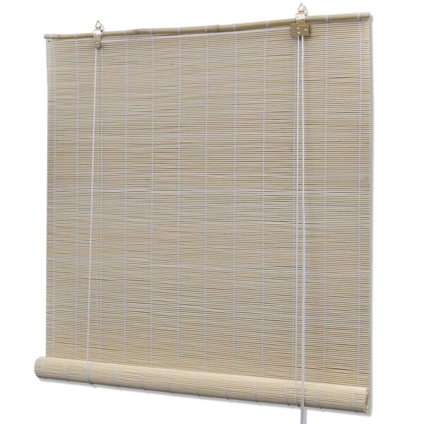 vidaXL Estor enrollable de bambú natural 4 unidades 120x160 cm