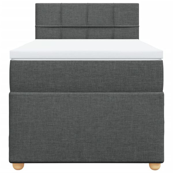vidaXL Cama box spring con colch&oacute;n tela gris oscuro 80x200 cm