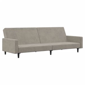 vidaXL Sof&aacute; cama de 2 plazas terciopelo gris claro