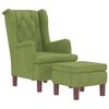 vidaXL Sill&oacute;n con taburete de terciopelo verde claro