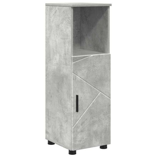 vidaXL Gabinete de Ba&ntilde;o con puerta Gris Concreto 30 x 35 x 95 cm