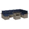 vidaXL Conjunto de sof&aacute; de jard&iacute;n 9 uds. Gris rat&aacute;n sint&eacute;tico
