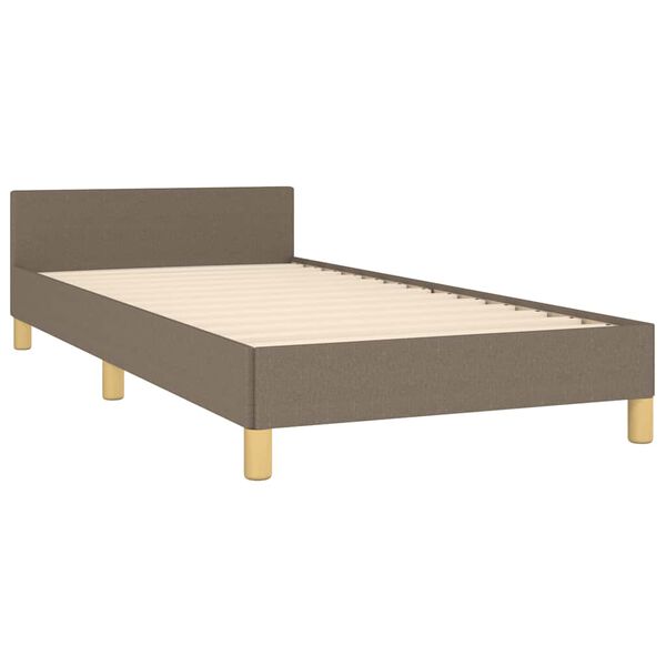 vidaXL Estructura de cama con cabecero sin colch&oacute;n tela taupe 90x190cm