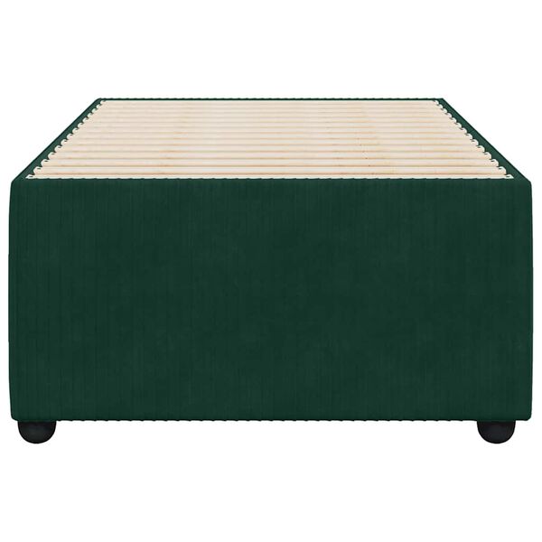vidaXL Estructura de cama sin colch&oacute;n terciopelo verde oscuro 90x200cm