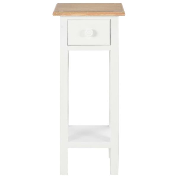 vidaXL Mesa auxiliar de madera blanca 27x27x65,5 cm