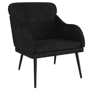 vidaXL Sill&oacute;n de terciopelo negro 63x76x80 cm