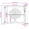 vidaXL Puerta de jard&iacute;n 100x100 cm de acero corten con dise&ntilde;o de &aacute;rbol