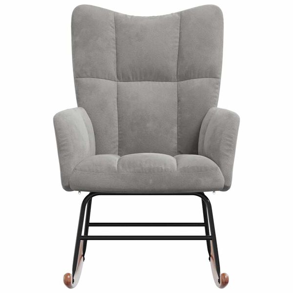 vidaXL Silla mecedora de terciopelo gris claro
