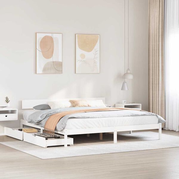 vidaXL Estructura de cama sin colchón madera maciza blanca 200x200 cm