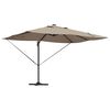 vidaXL Parasol Roma de Brazo Lateral Taupe y Negro 352 x 251 x 265 cm