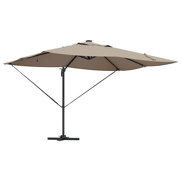 vidaXL Parasol Roma de Brazo Lateral Taupe y Negro 352 x 251 x 265 cm