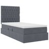 vidaXL Cama con almacenamiento y LED con LED Gris oscuro 90 x 190 cm