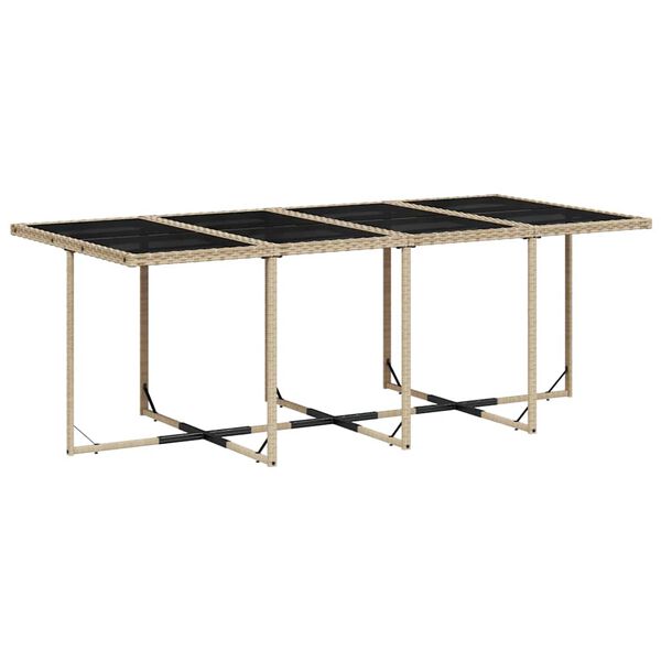 vidaXL Set comedor de jard&iacute;n 9 pzas con cojines rat&aacute;n sint&eacute;tico beige