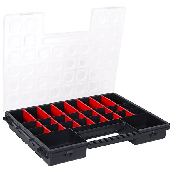 vidaXL Caja compartimentos 5 uds divisores pl&aacute;stico 385x283x50 mm