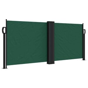 vidaXL Toldo lateral retr&aacute;ctil verde oscuro 100x600 cm