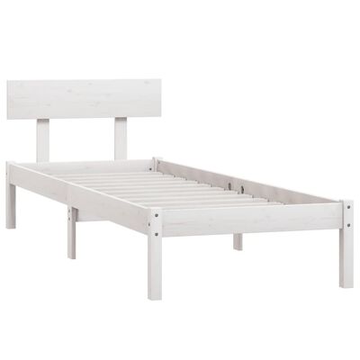 vidaXL Estructura de cama madera maciza de pino blanca 100x200 cm
