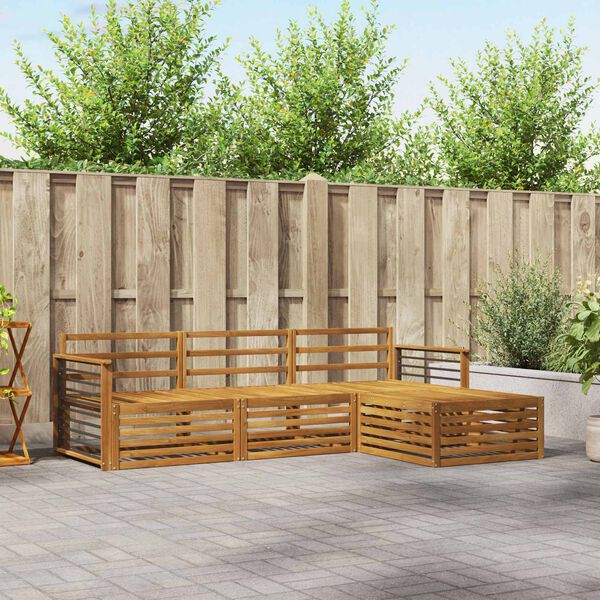 vidaXL Conjunto de sof&aacute;s de exterior 4 pcs Natural