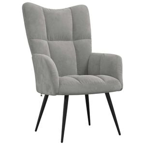 vidaXL Sill&oacute;n de relax de terciopelo gris claro