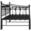 vidaXL Estructura sof&aacute; cama extra&iacute;ble sin colch&oacute;n metal negro 90x200cm
