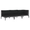 vidaXL Muebles jard&iacute;n 3 pzas rat&aacute;n sint&eacute;tico semicircular gris oscuro