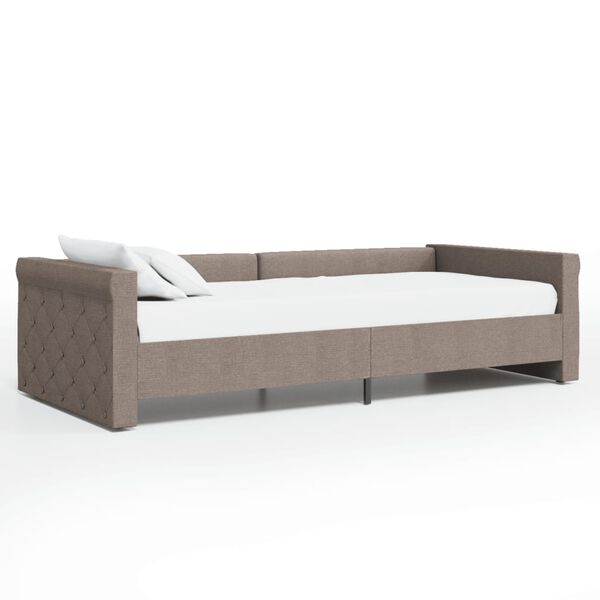 vidaXL Sof&aacute; cama USB de tela gris taupe 90x200 cm