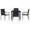 vidaXL Conjunto de Comedor de Jard&iacute;n 5 pcs Negro